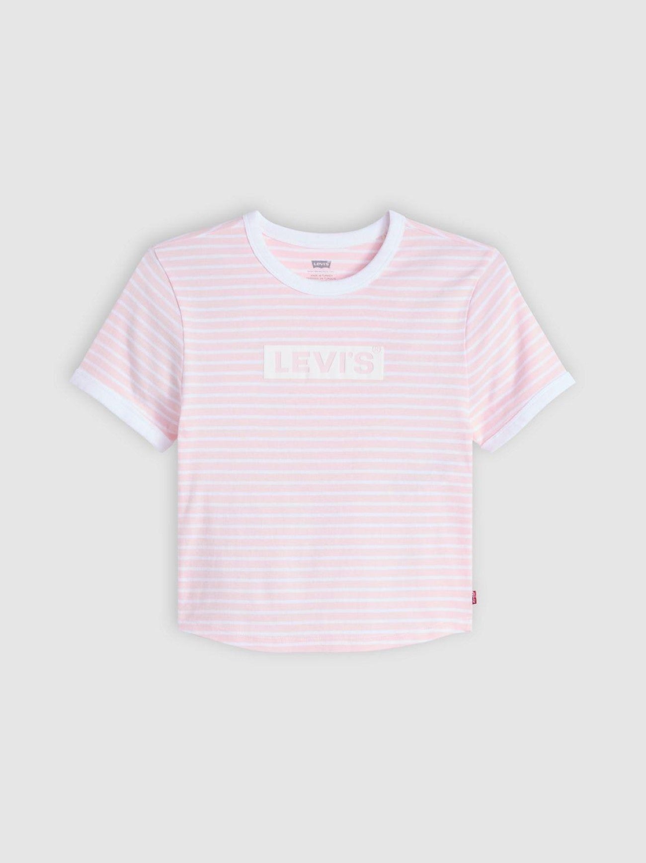 Womens Box Tab Txt Potpourri Stripe Lsegraphic Mini Ringer T-Shirt