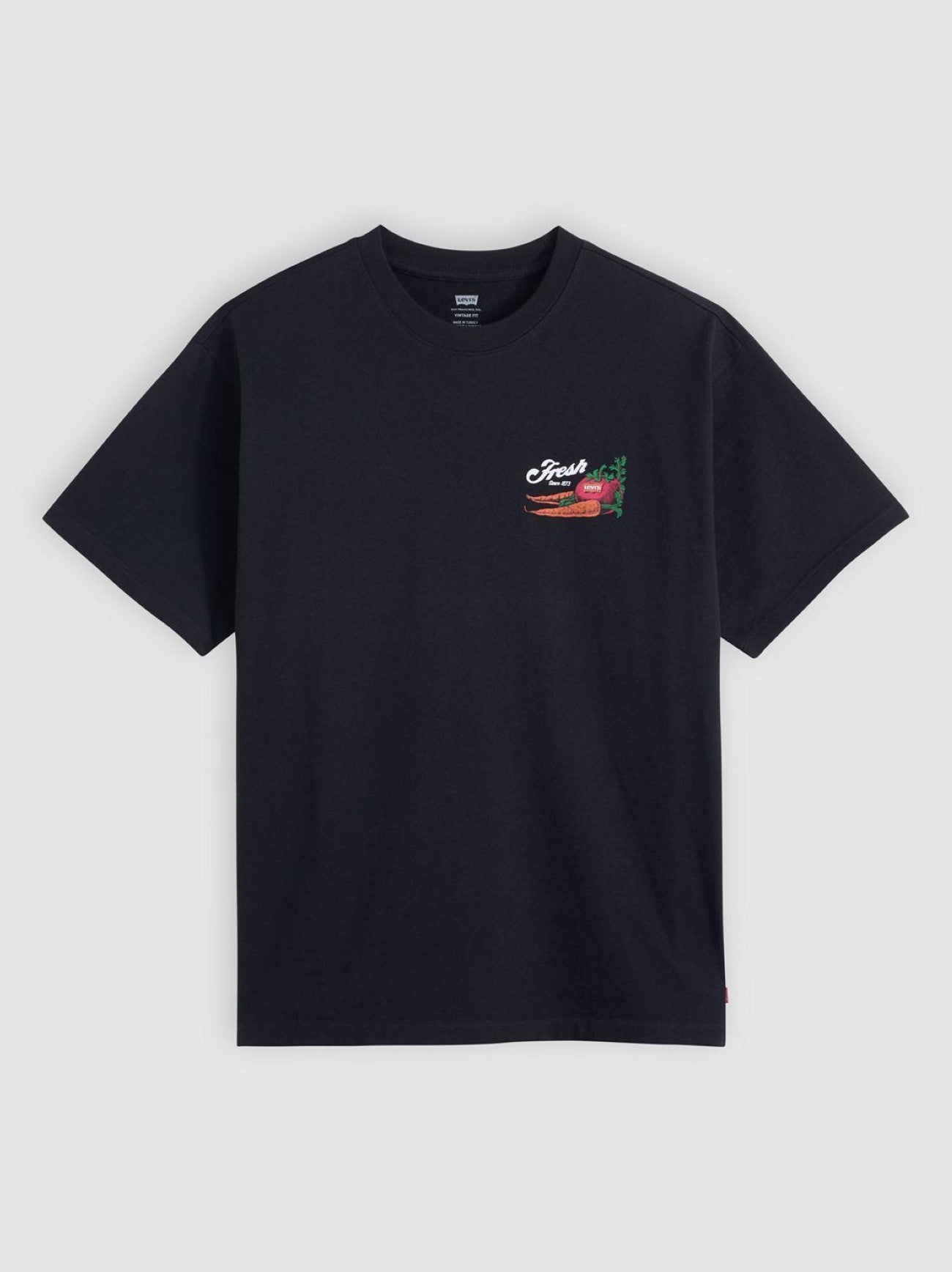Mens Fresh Veggie Veggie Box In Black Inthe Back Cent Lsevintage Fit -Shirt Top