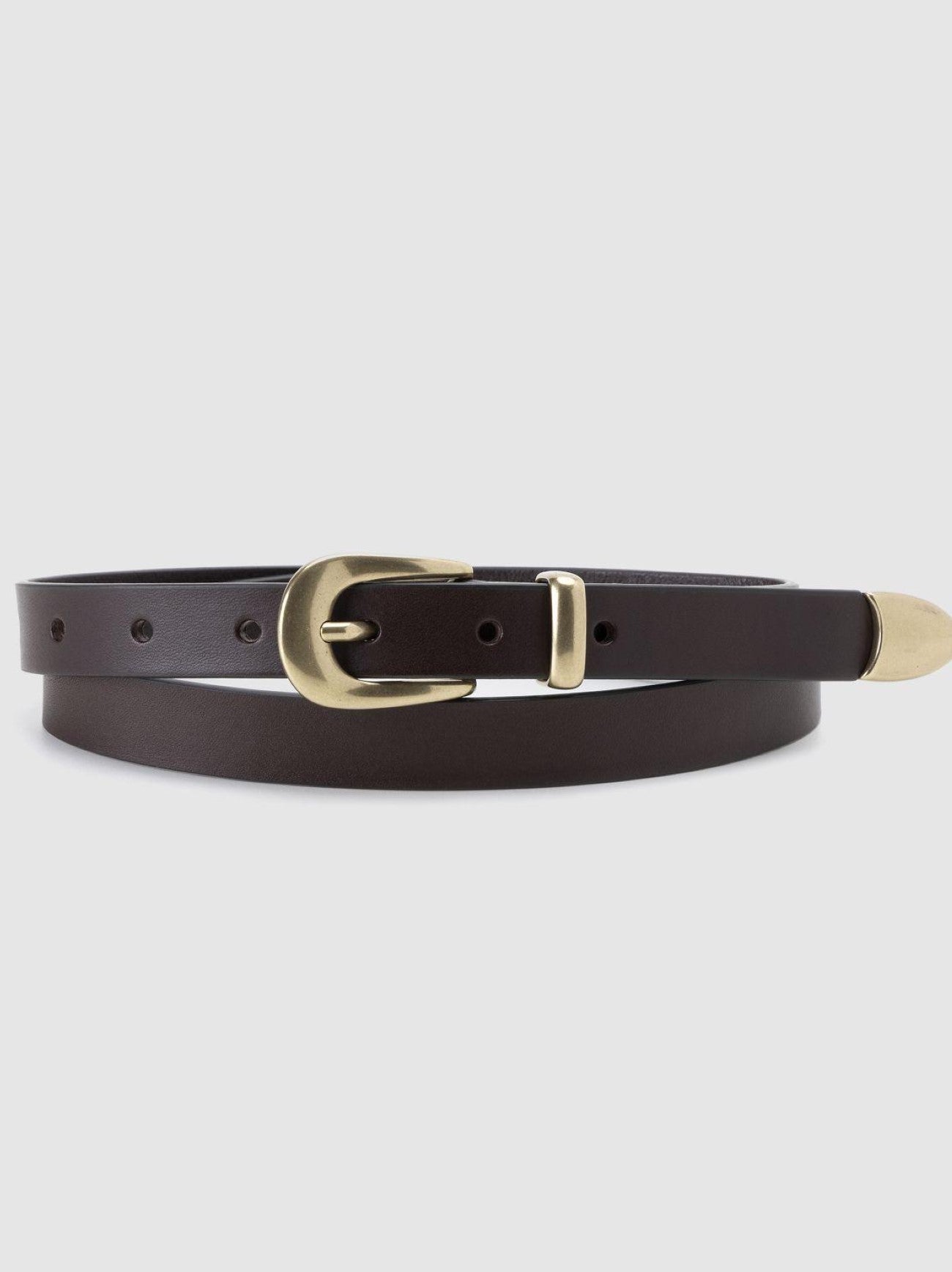 Womens Valerie Leather Brown Belt