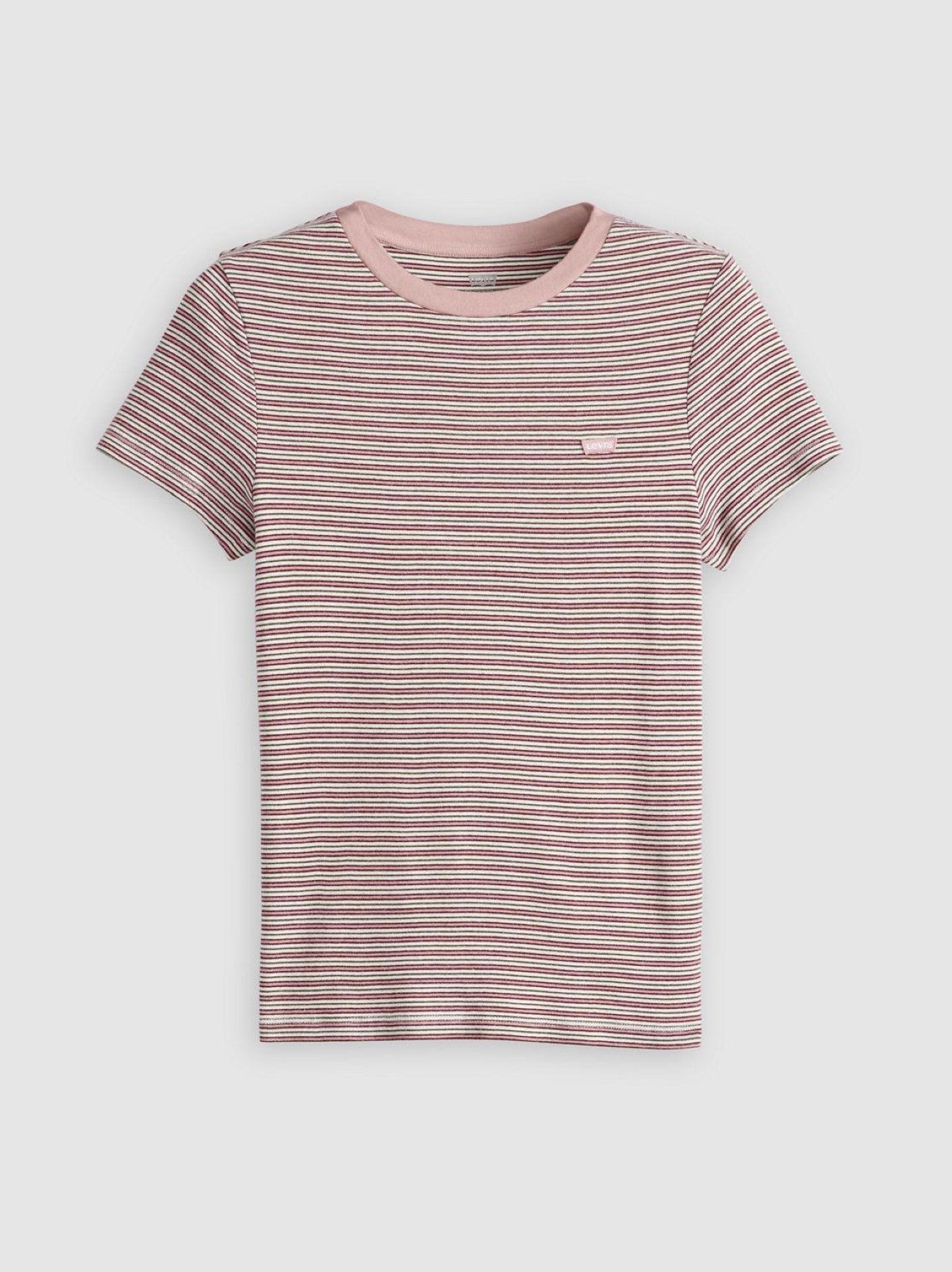 Womens Monte Rio Stripe Zinfandel Essential Short Sleeve -Shirt Top