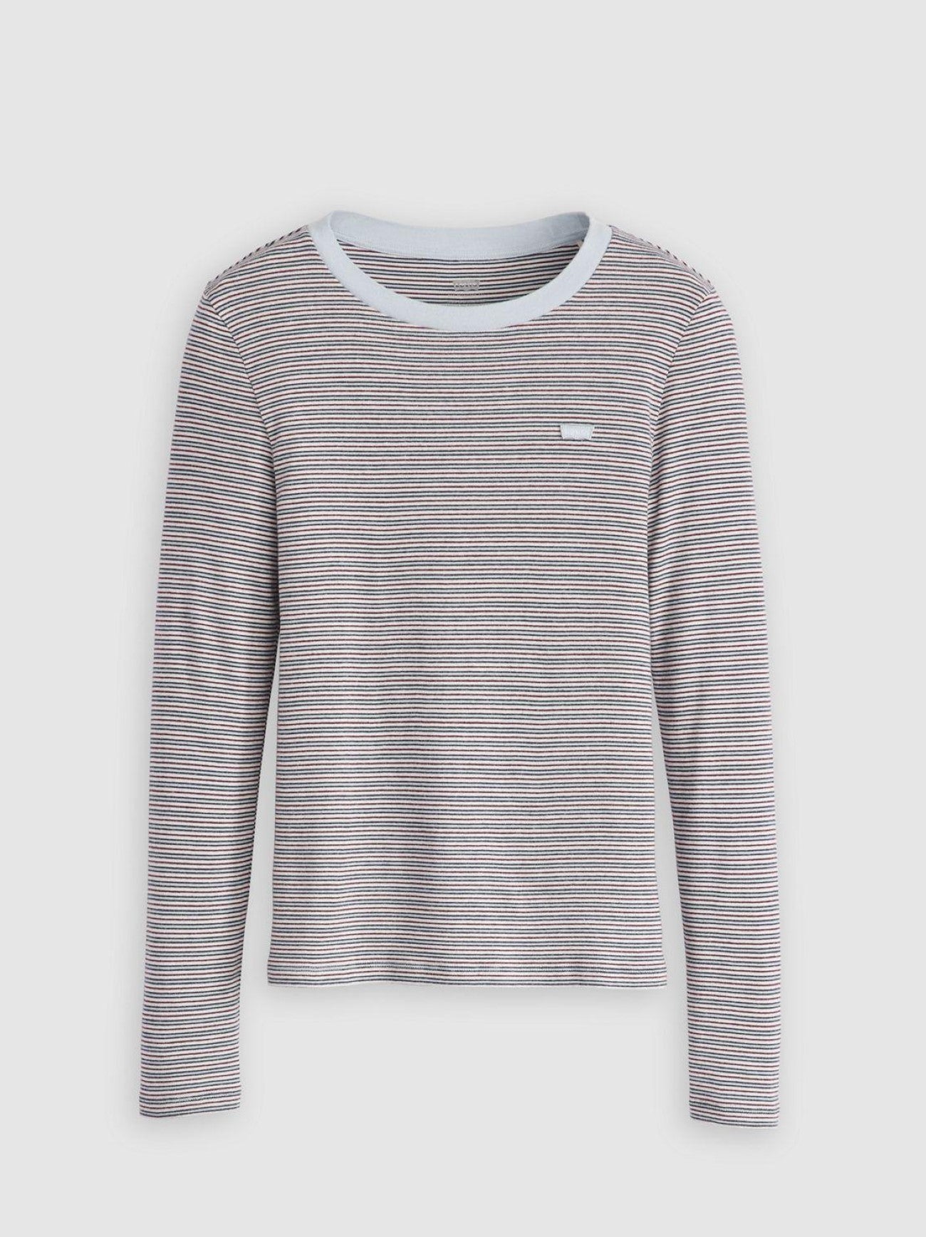 Womens Monte Rio Stripe Skyway Essential Long Sleeve -Shirt Top