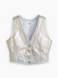Womens Optical Illusion Trucker Mona Denim Corset Top
