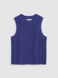 Womens Mazarine Blue Sunrise Crochet Tank Top