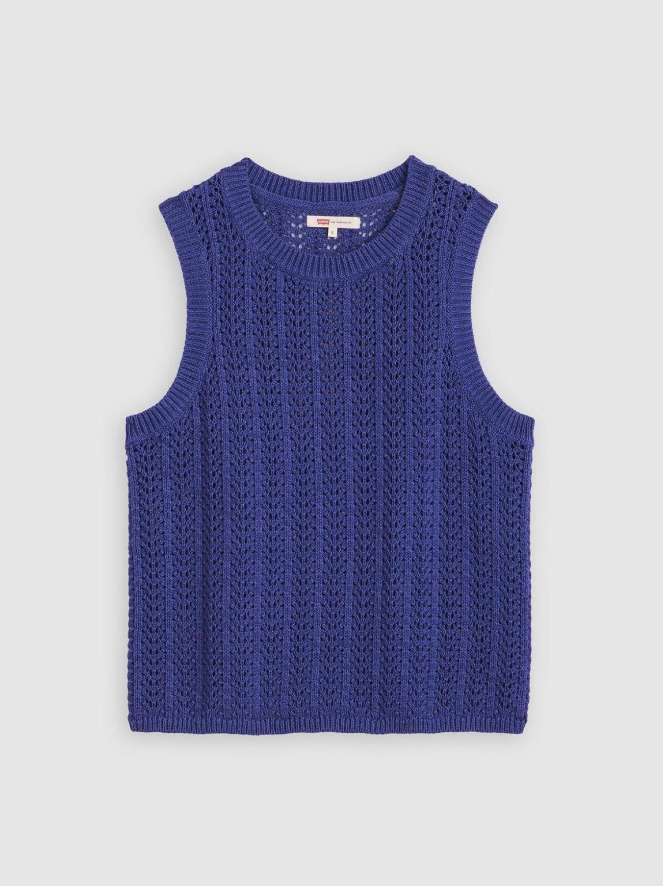 Womens Mazarine Blue Sunrise Crochet Tank Top