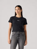 Womens Babytab Patched Embroidery In White Black Text Essential Sporty Patched T-Shirt