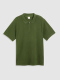 Mens Kombu Green Zip Polo Polo Shirt