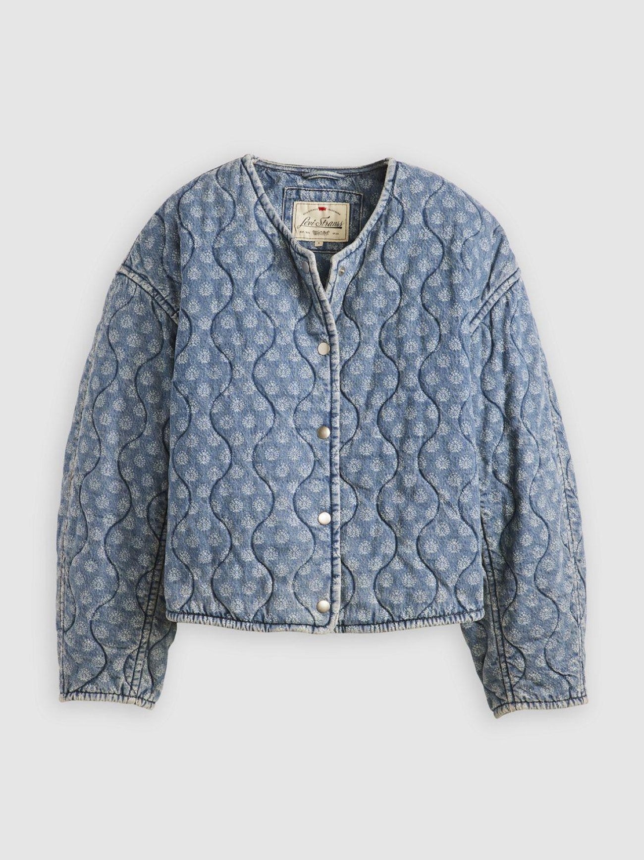 Womens Faye Geo Denim Rumer Quilted Liner Shrt Jacket