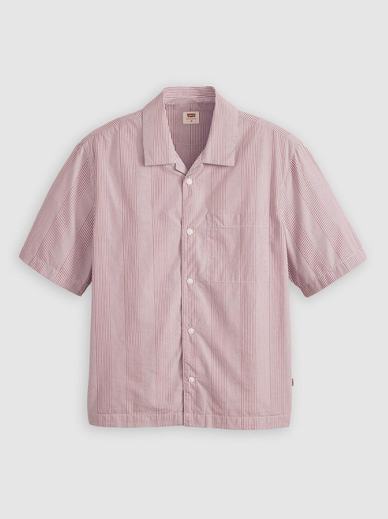 Mens Alexxis Stripe Red Paint Short Sleeve Townes Boxy Shirt