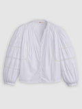 Womens Bright White Mandy Long Sleeve Blouse