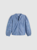Womens Favorite Subject Mandy Long Sleeve Blouse