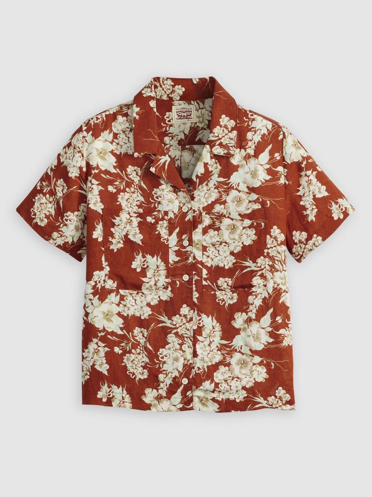 Womens Romantic Floral Picante Ground Sonny Camp Shirt