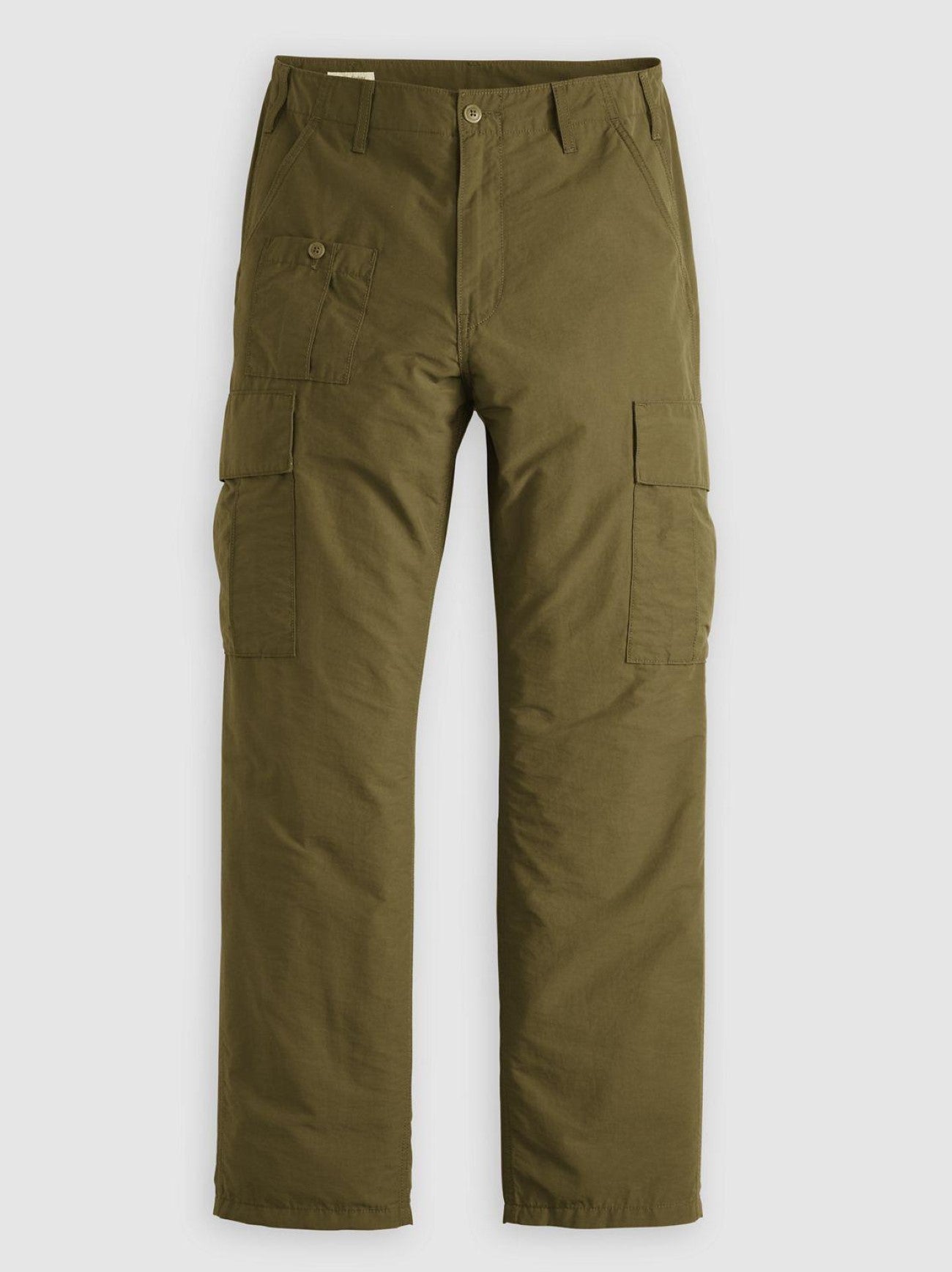 Mens Dark Olive Parachute Cargo Trouser