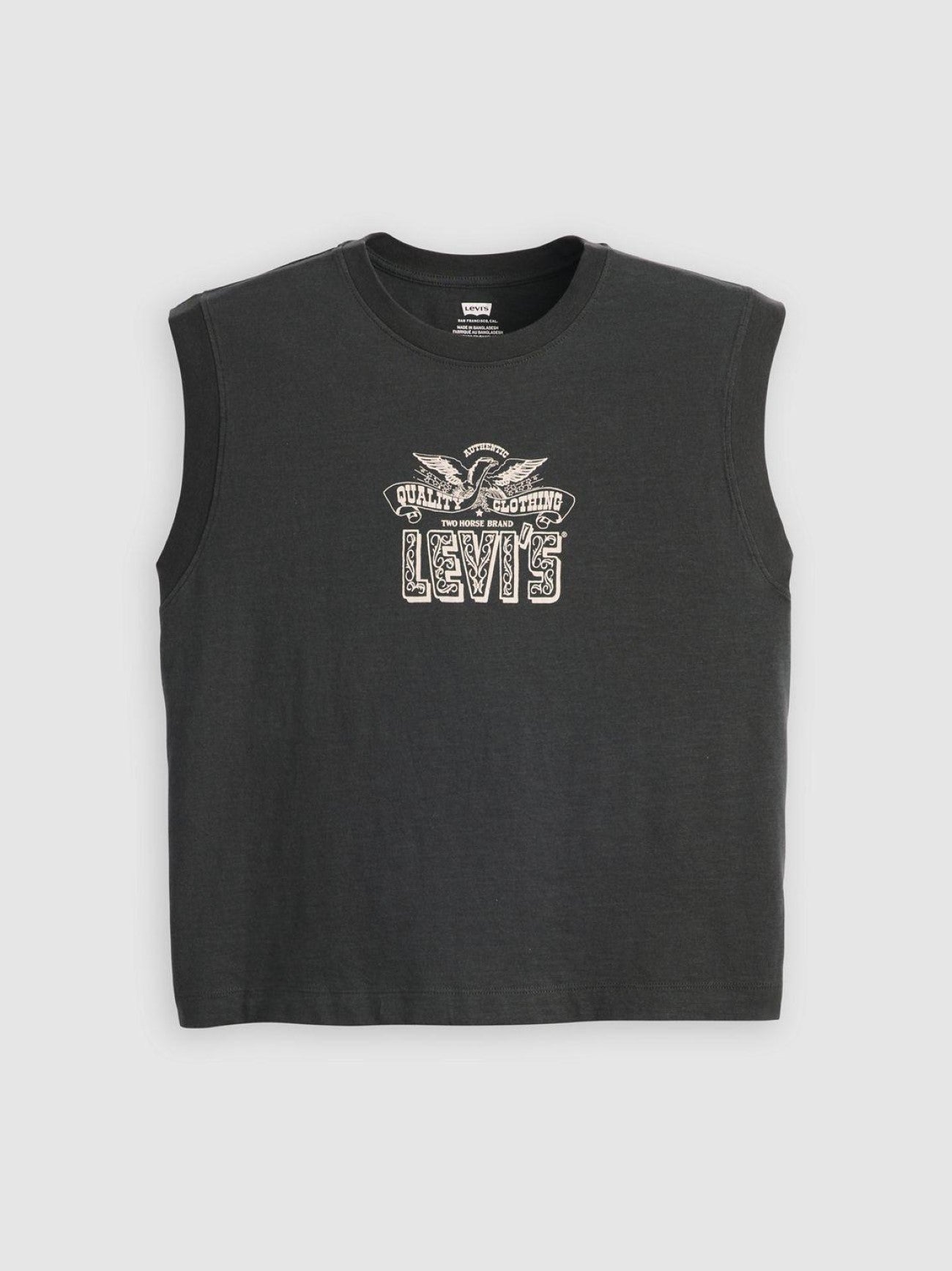 Womens Tank Decorated Logo Pirate Black Boxy Tank T-Shirt