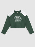 Womens Crew Authentic Box Tab Jungle Green  Bright White Bleacher Sweat-Shirt Sweatshirt