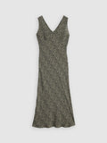 Womens Desi Abstract Animal Print Anthracite Night Atalia Slip Dress Top