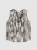 Womens Milo Plaid Egret Luella Blouse