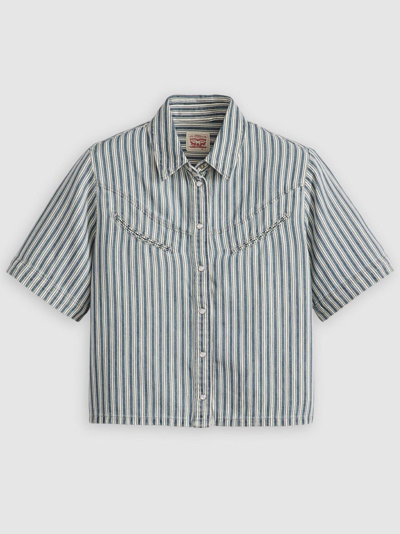 Womens Mischa Stripe Denim Rinoa Camp Shirt