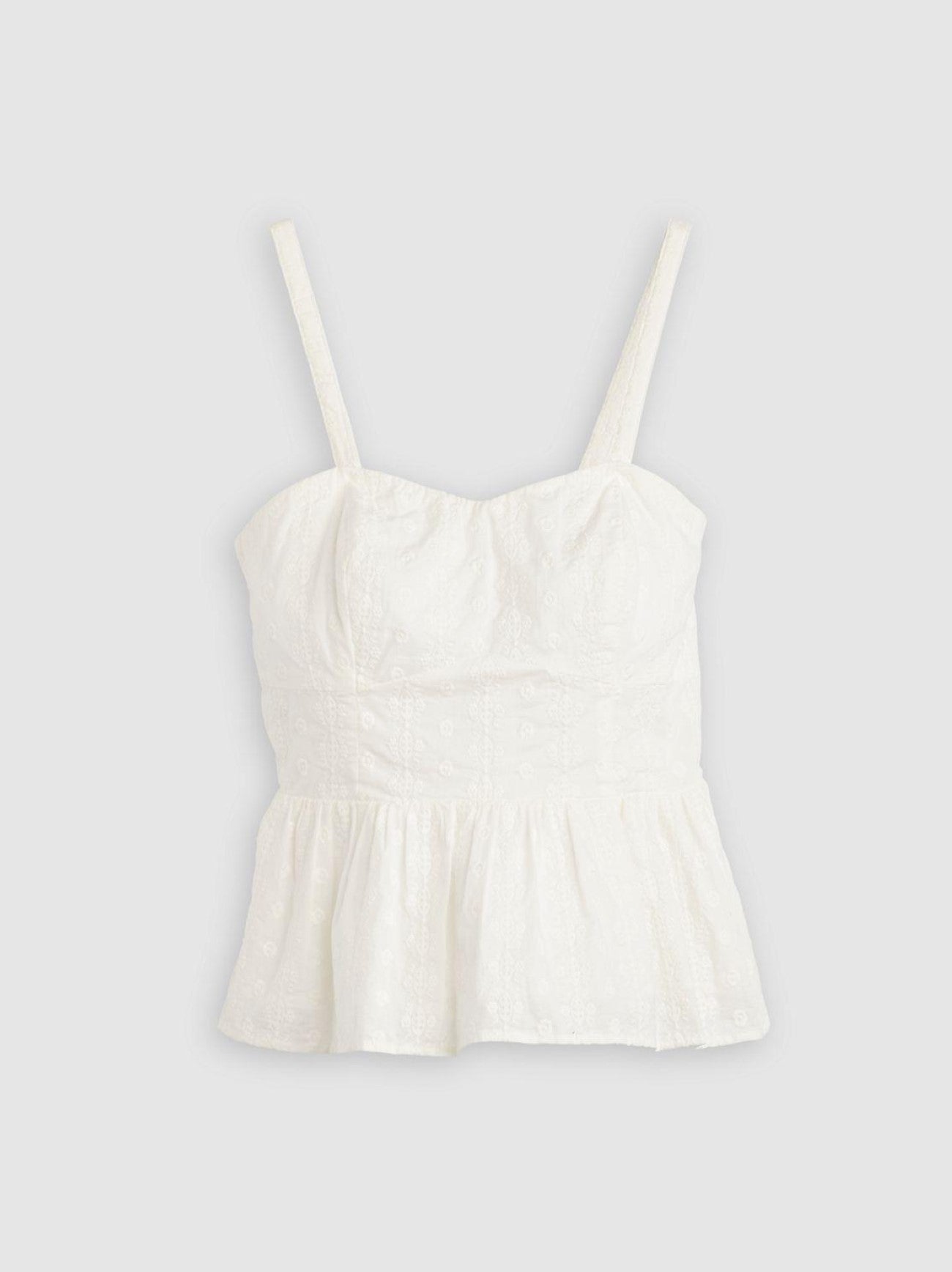Womens Cloud Dancer Lula Eyelet Peplum Tank Top