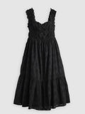 Womens Anthracite Night Amaya Tiered Maxi Dress Top