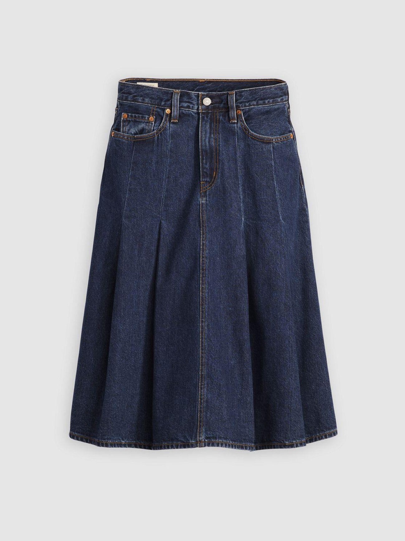 Womens Slightly Circular Pleated Midi Skirt