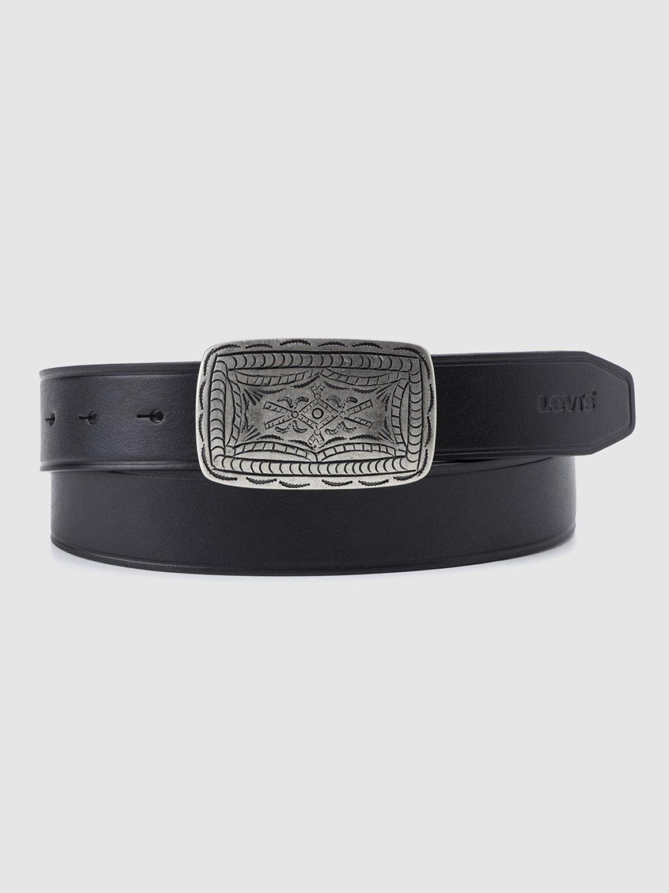 Mens Caviar Western Plaque Belt