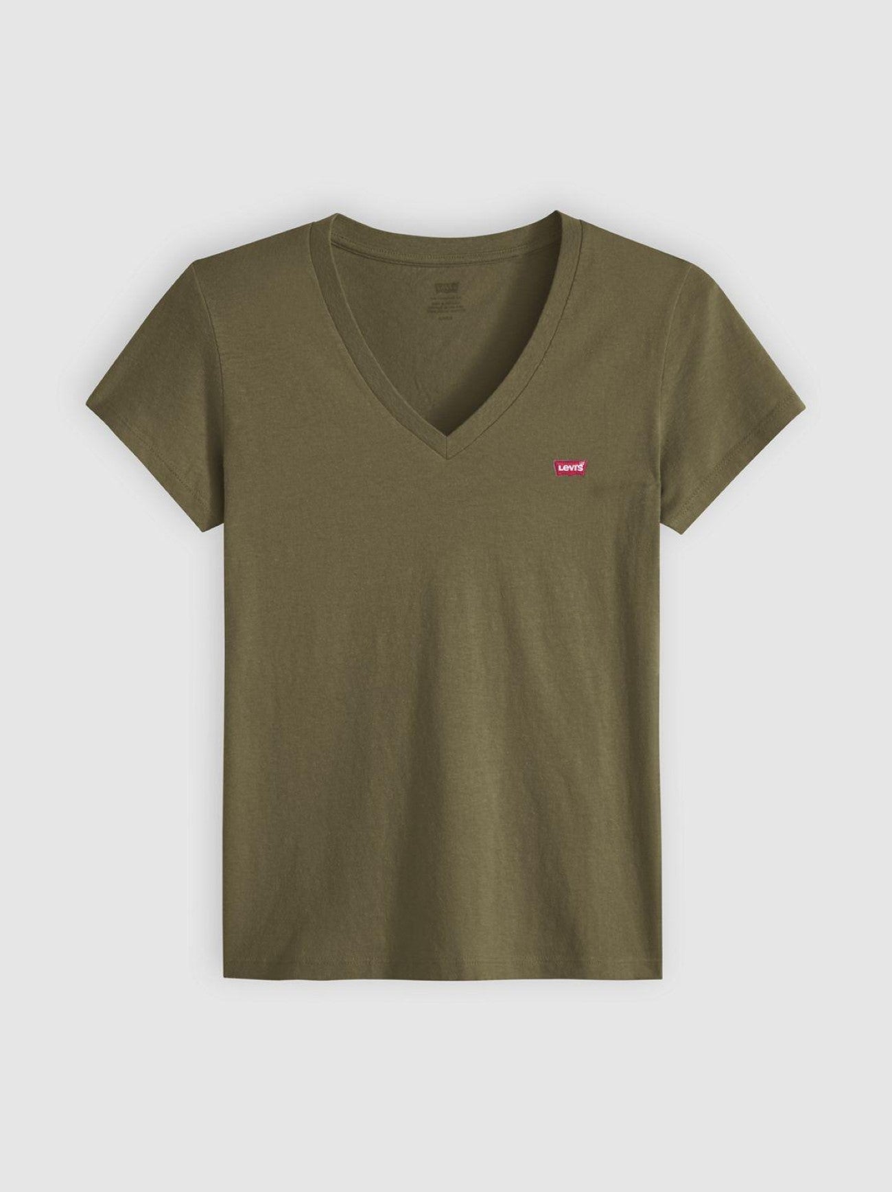 Womens Olive Night Perfect Slub -Neck T-Shirt