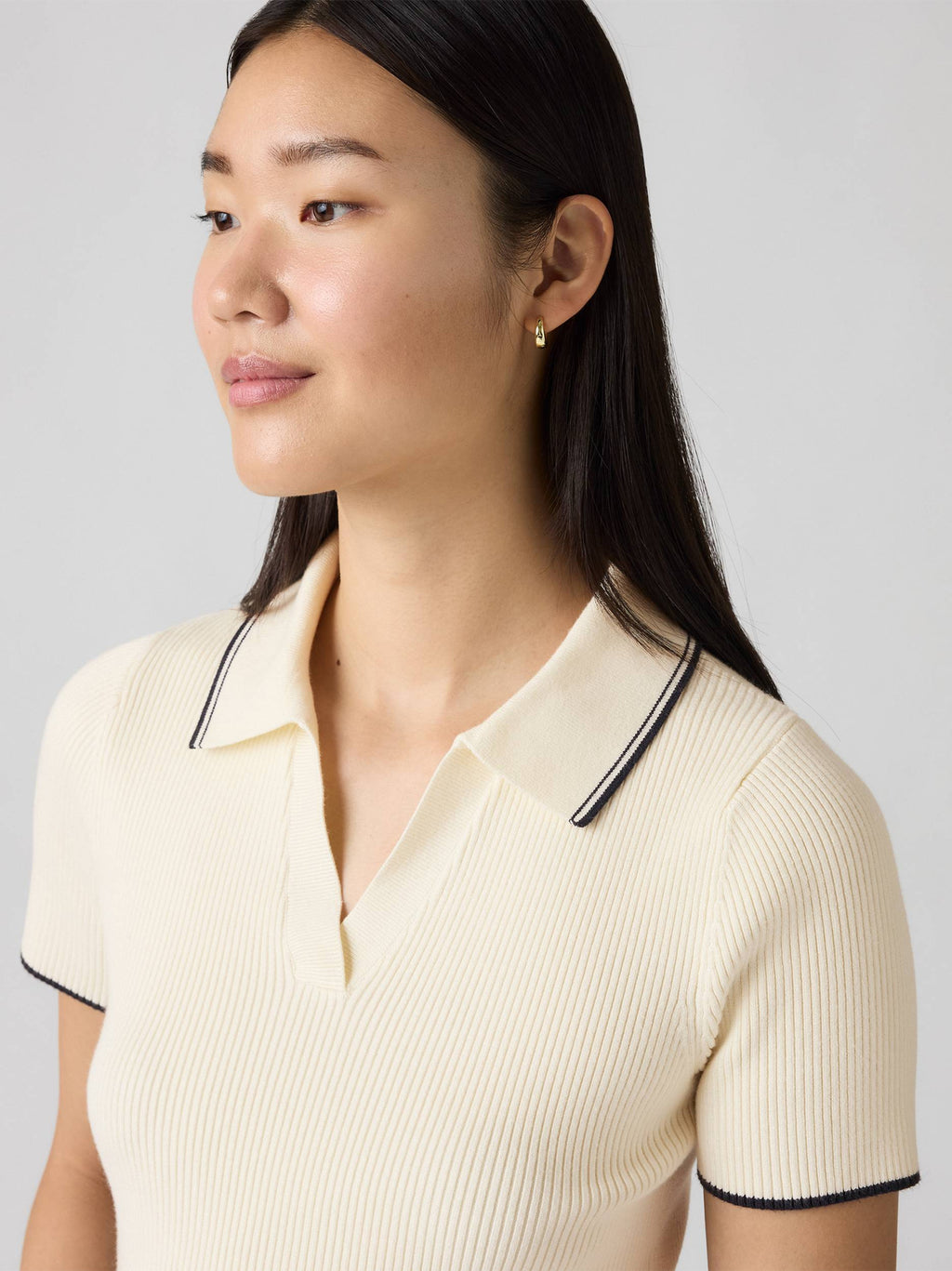 Womens Egret Faith Knit Sweater Polo Jumper