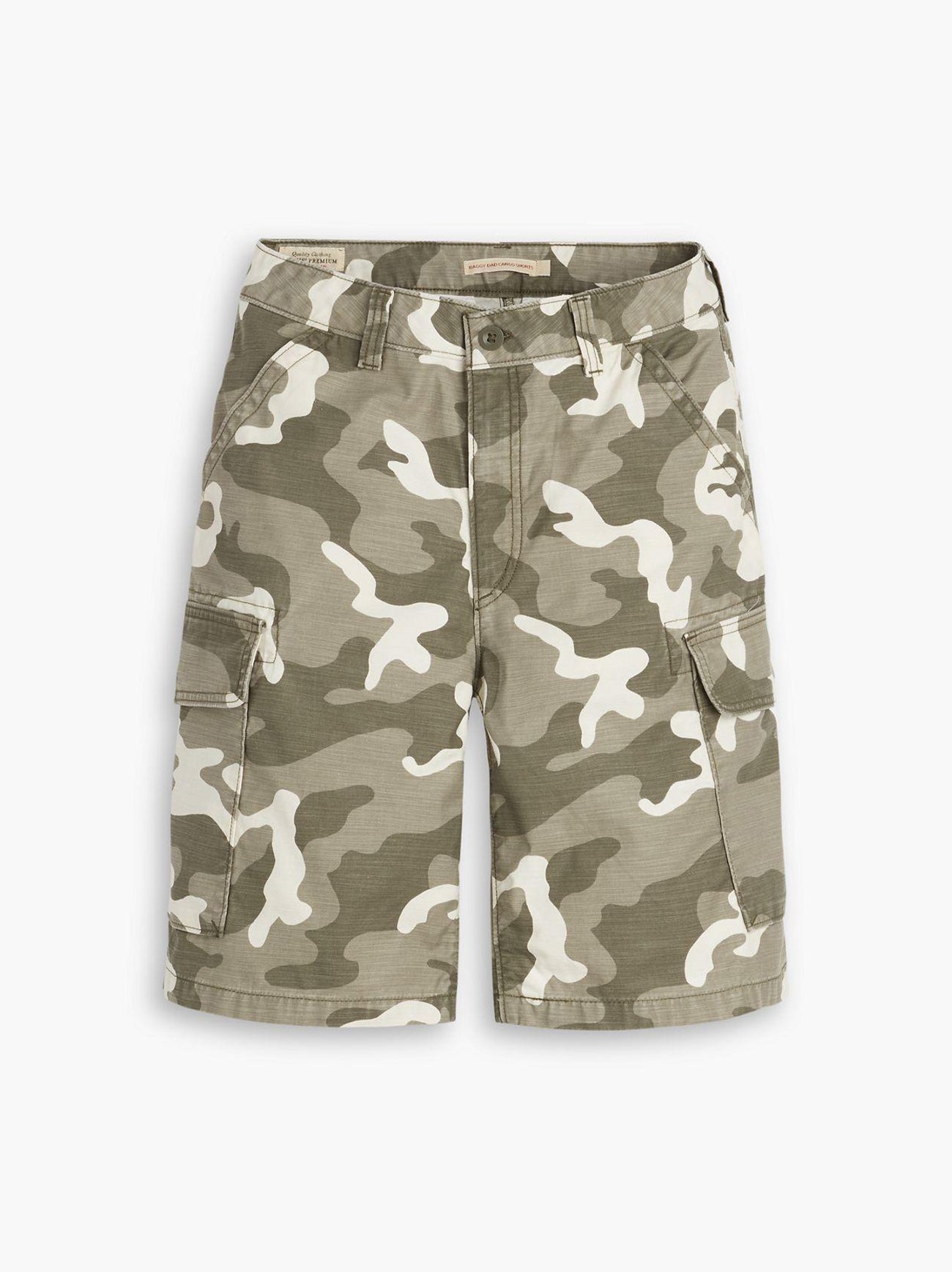 Womens Bader Camo Vetiver A Baggy Dad Cargo Short