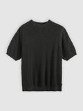 Mens Crochet Dark Phantom Ani Short Sleeve Knit Sweater -Shirt Top