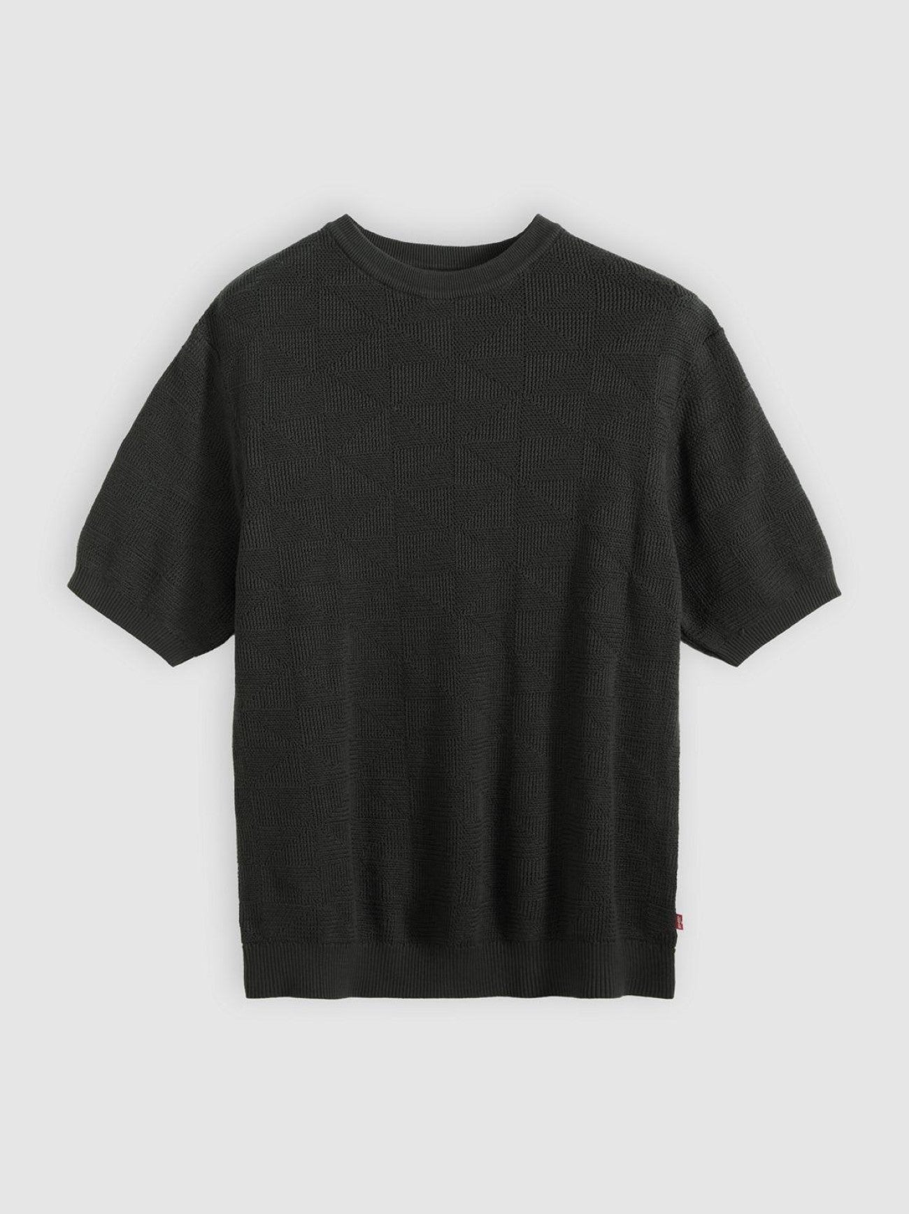 Mens Crochet Dark Phantom Ani Short Sleeve Knit Sweater -Shirt Top