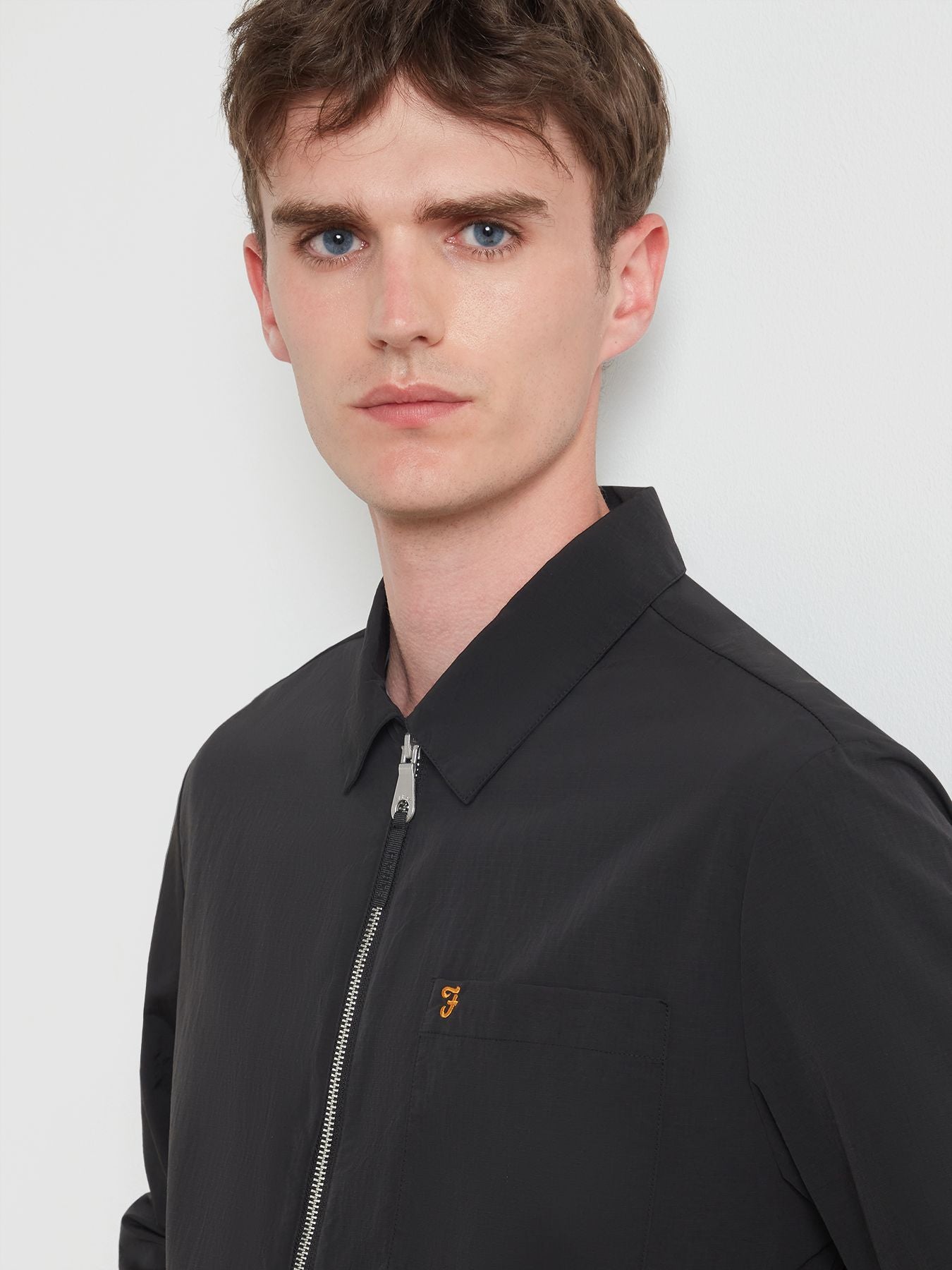 Mens Black Fintoni Zip Overshirt