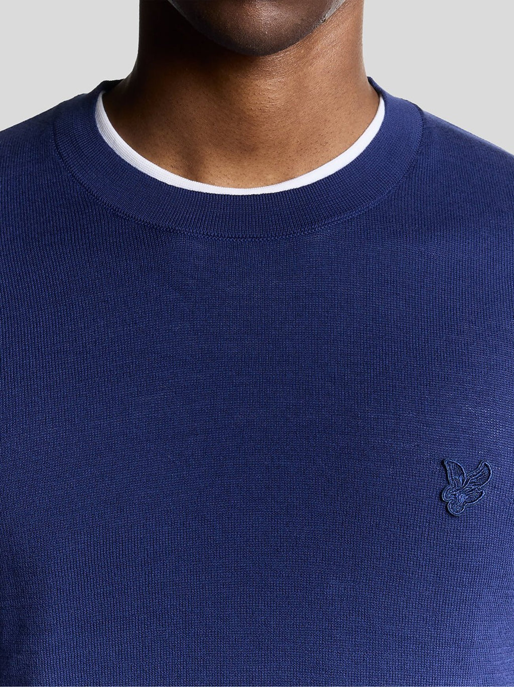 Mens Blueprint Tonal Superfine Crew Neck Jumper