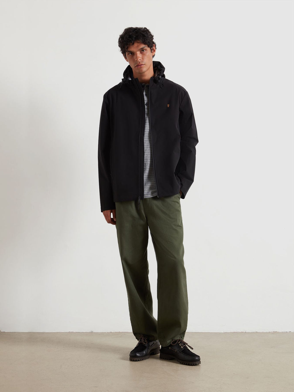 Mens Black Rhodes Hooded Jacket