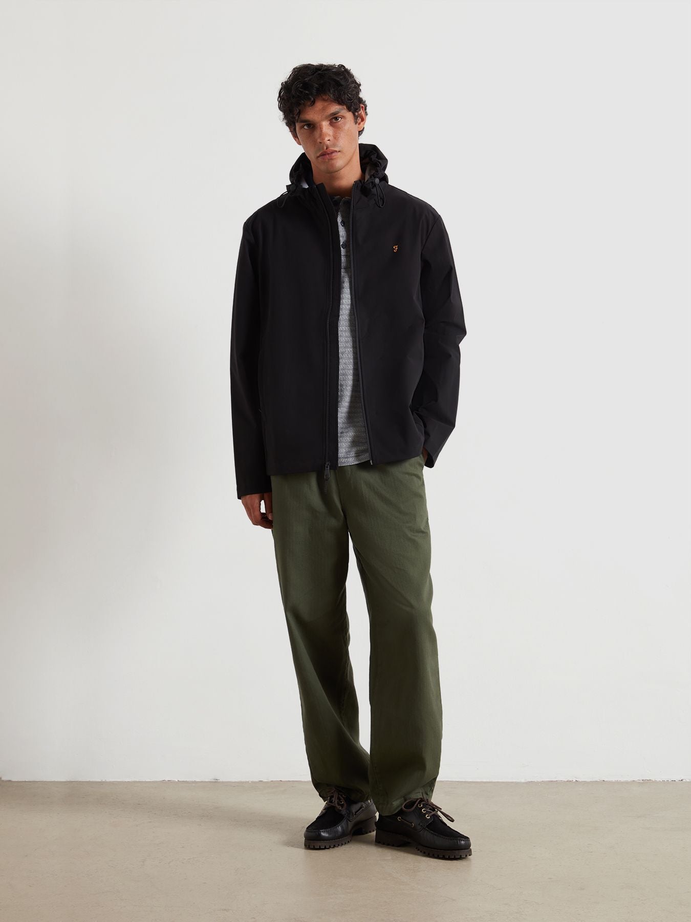 Mens Black Rhodes Hooded Jacket