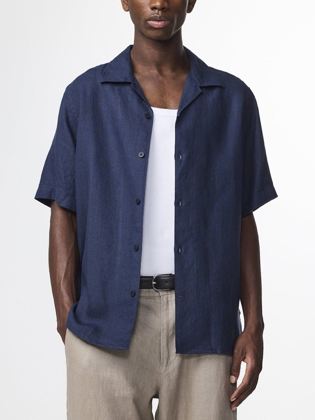 Mens Navy Blue Julio Modal Shirt