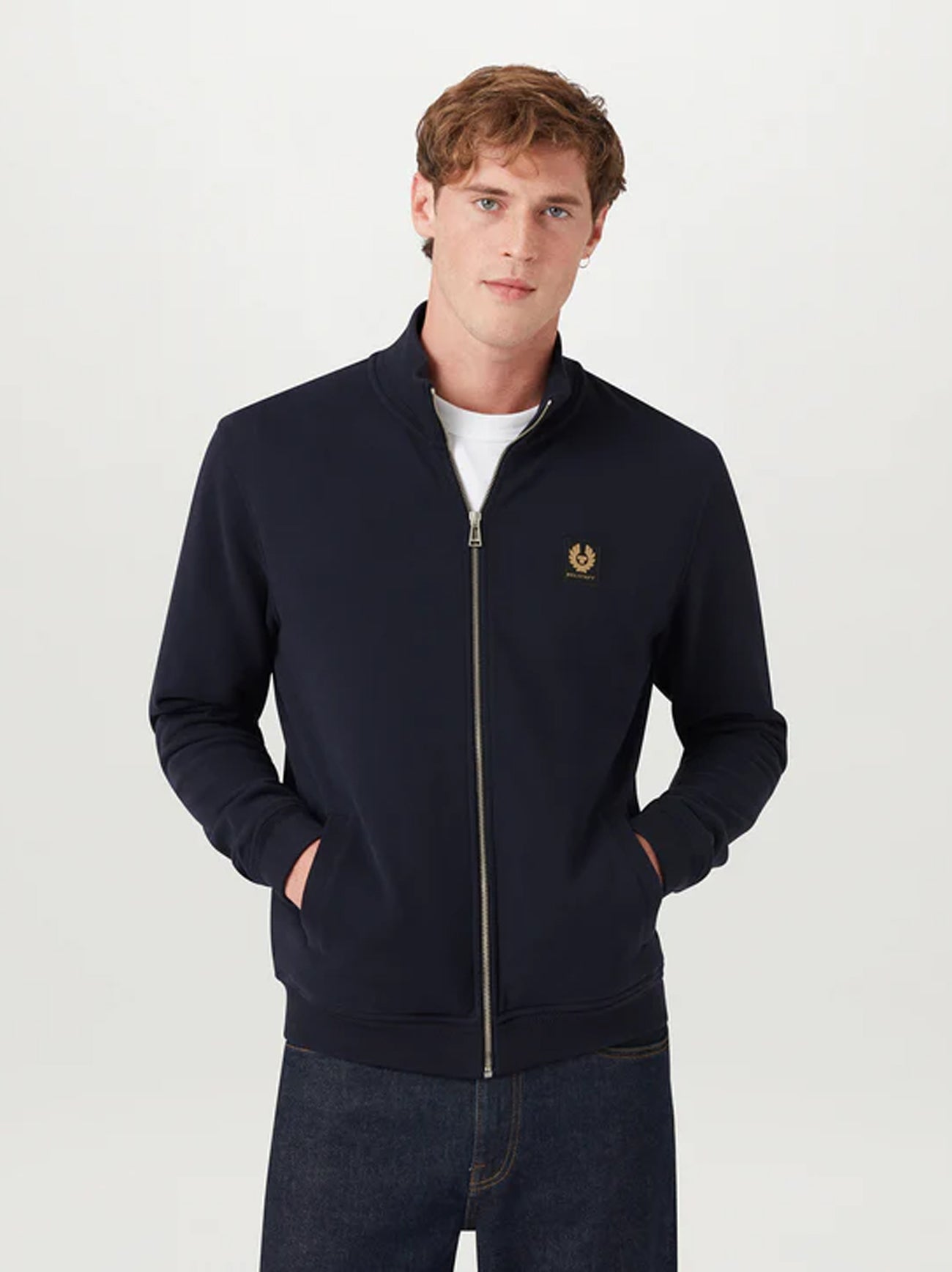 Mens Dark Ink Belstaff Full Zip Sweatshirt
