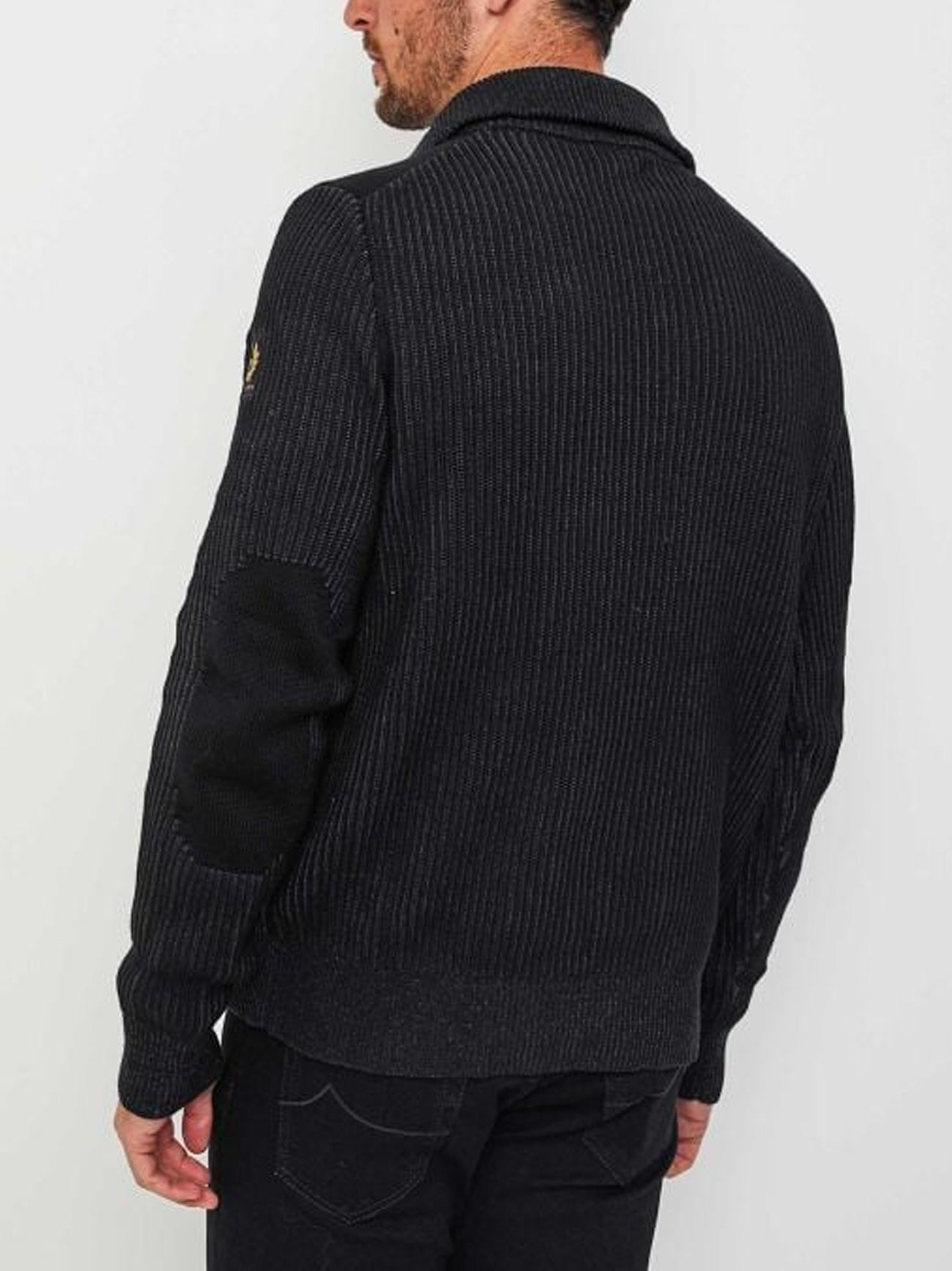 Mens Black Dark Ink Stanley Quarter Zip Jumper
