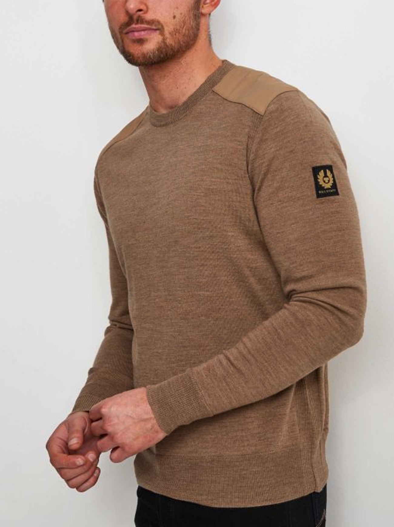 Mens Dark Sandstone Roslare Jumper
