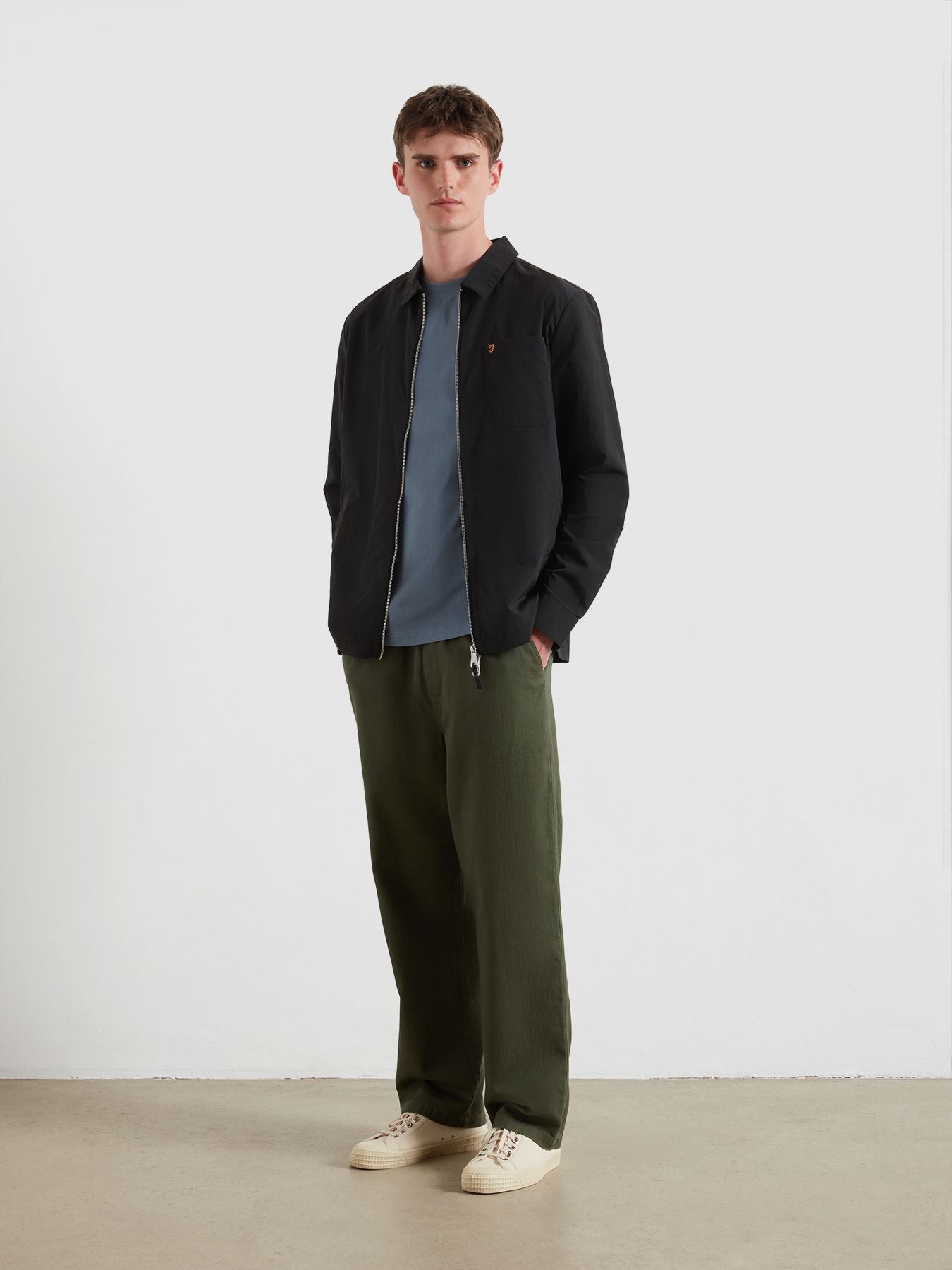 Mens Black Fintoni Zip Overshirt