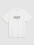 Mens Serif Logo White Short Sleeve Relaxed Fit T-Shirt