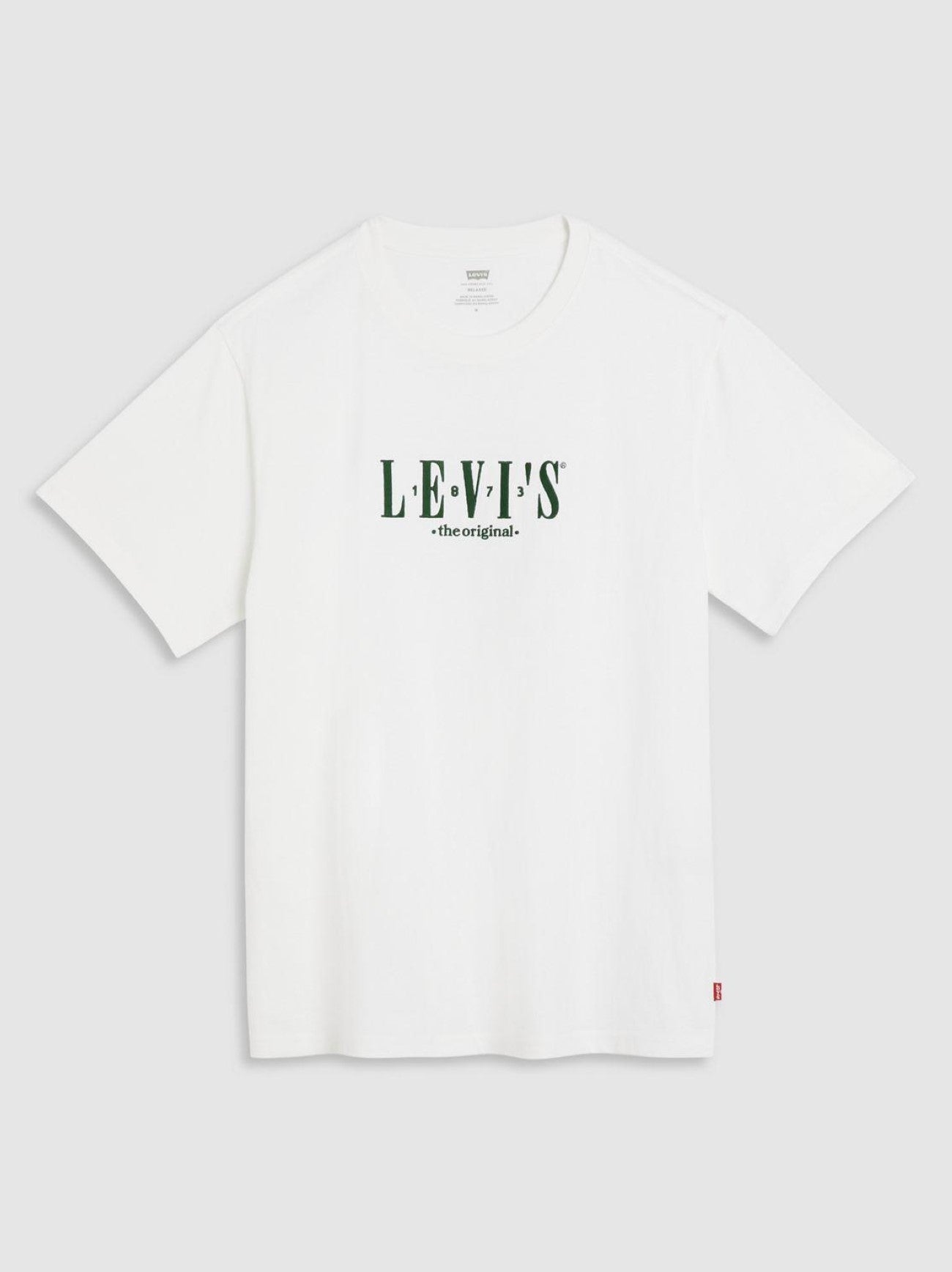 Mens Serif Logo White Short Sleeve Relaxed Fit T-Shirt