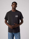 Mens Ssnl Serif Logo Mineral Black Short Sleeve Relaxed Fit T-Shirt