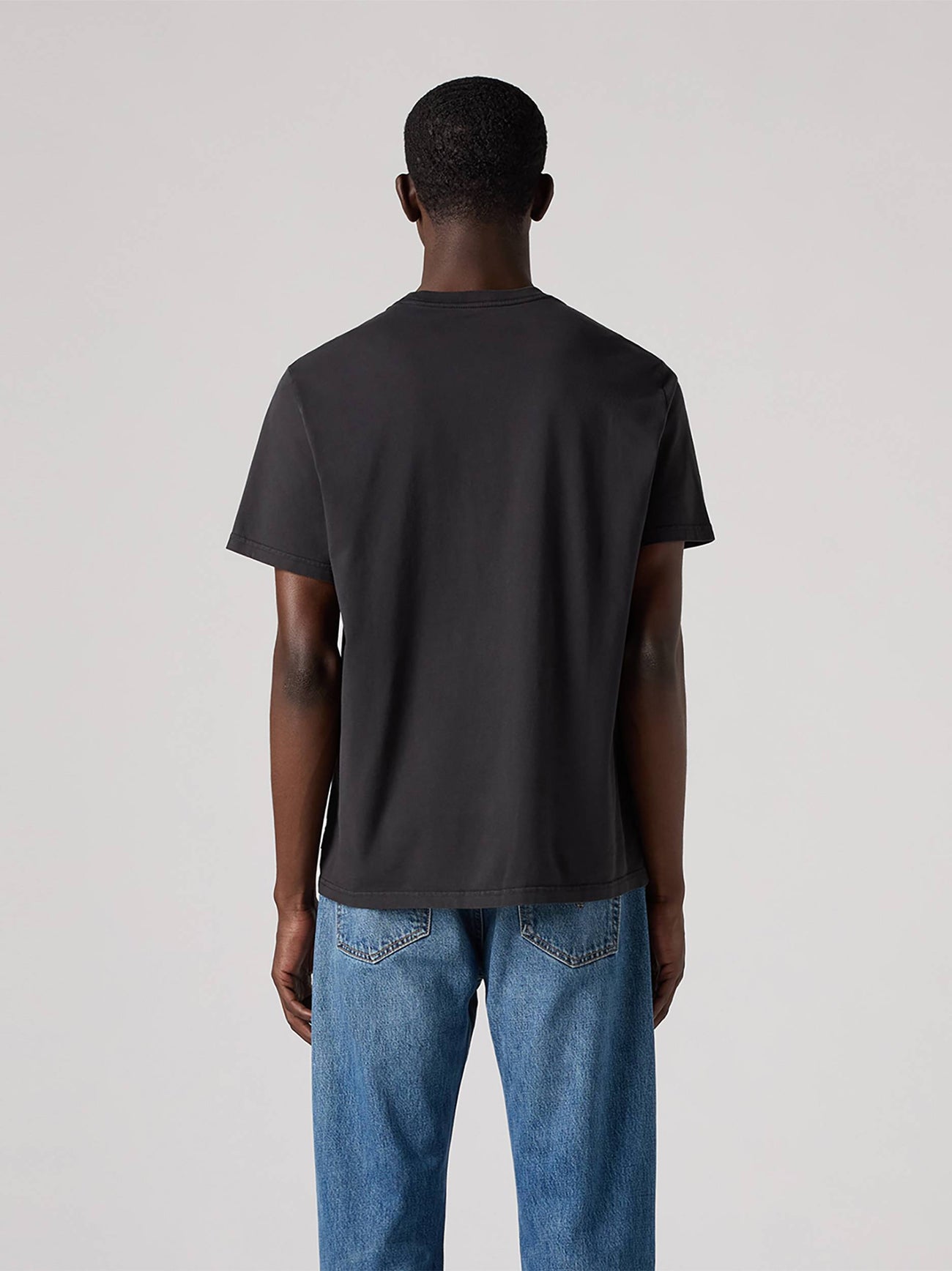 Mens Ssnl Serif Logo Mineral Black Short Sleeve Relaxed Fit T-Shirt