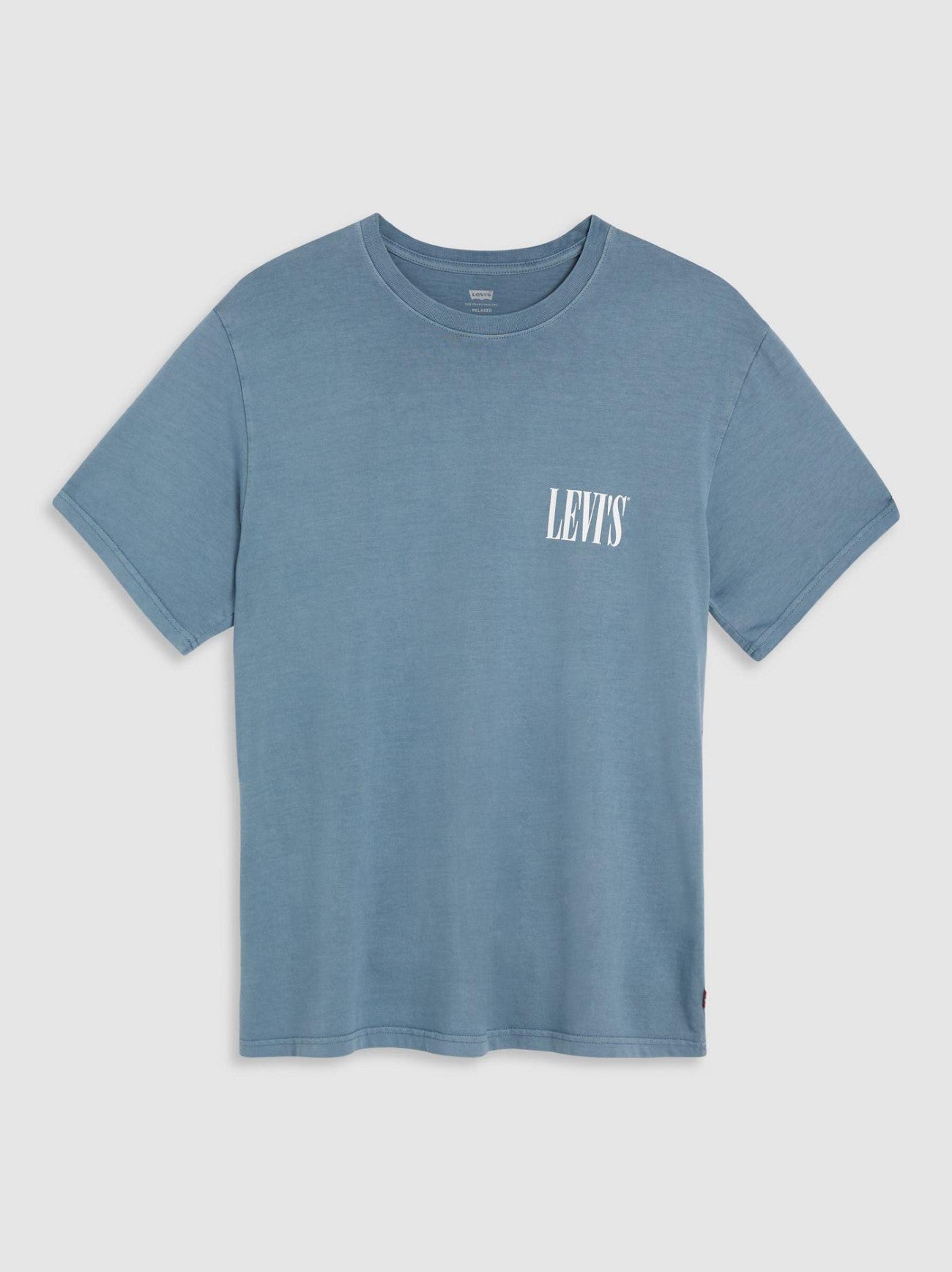 Mens Ssnl Serif Logo Steam Blue Short Sleeve Relaxed Fit T-Shirt