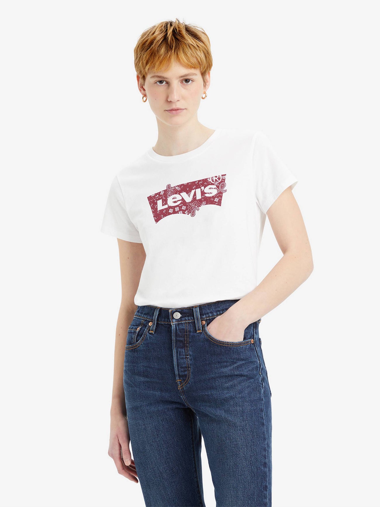 Womens Emme Patchwork Bw Fill Bright White The Perfect T-Shirt