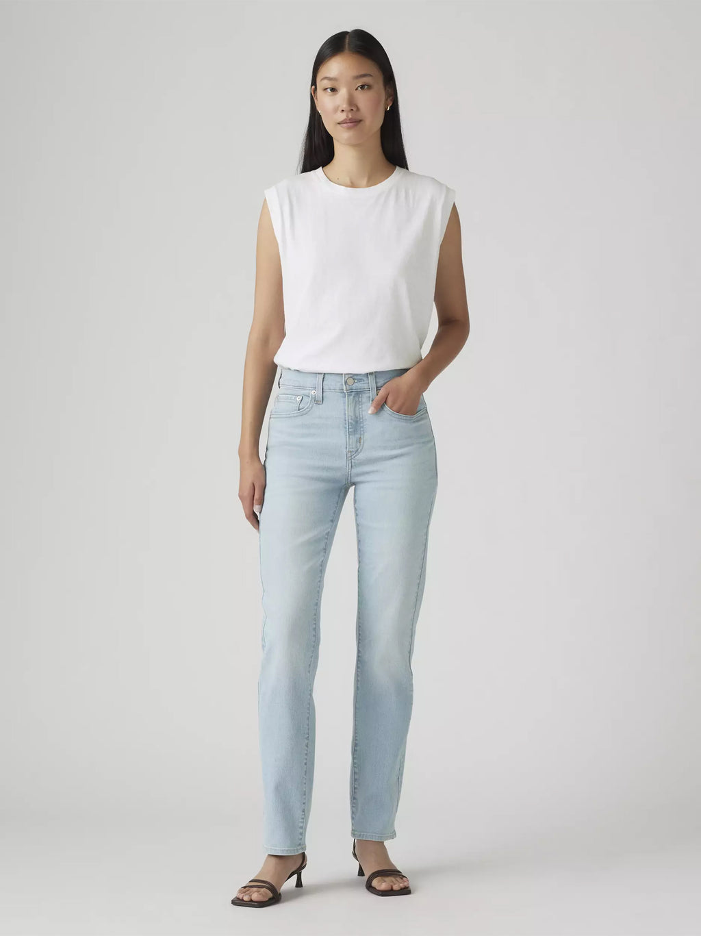 Womens Eternal Indigo Light 724 High Rise Straight Jean