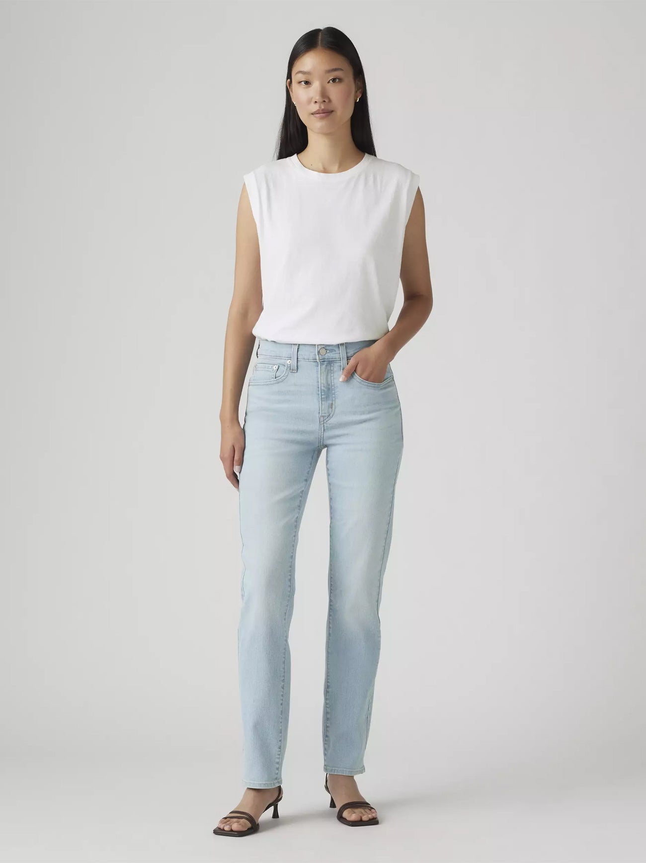Womens Eternal Indigo Light 724 High Rise Straight Jean