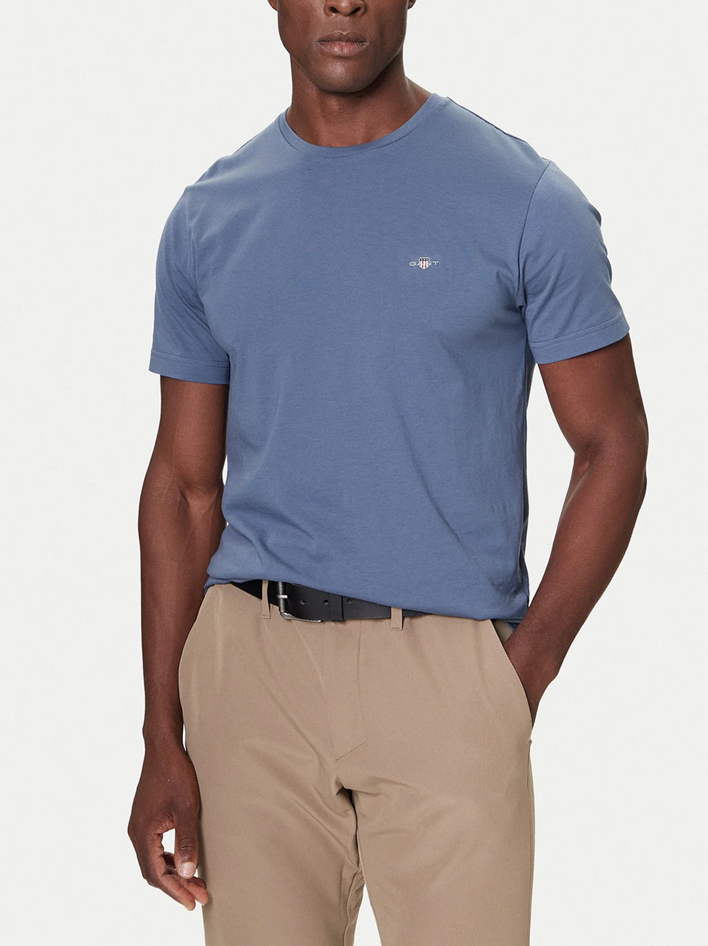 Mens Naval Blue Printed Archive Shield T-Shirt