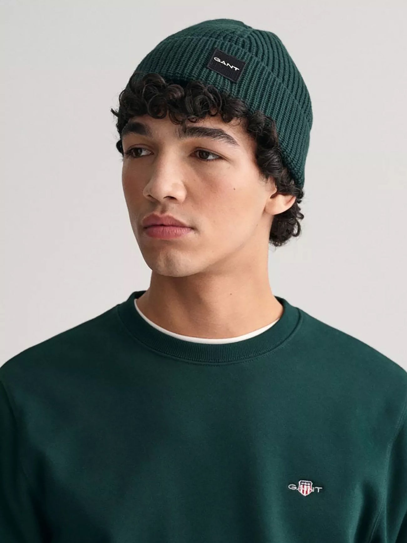 Mens Tartan Green Shield Crew Neck Sweatshirt