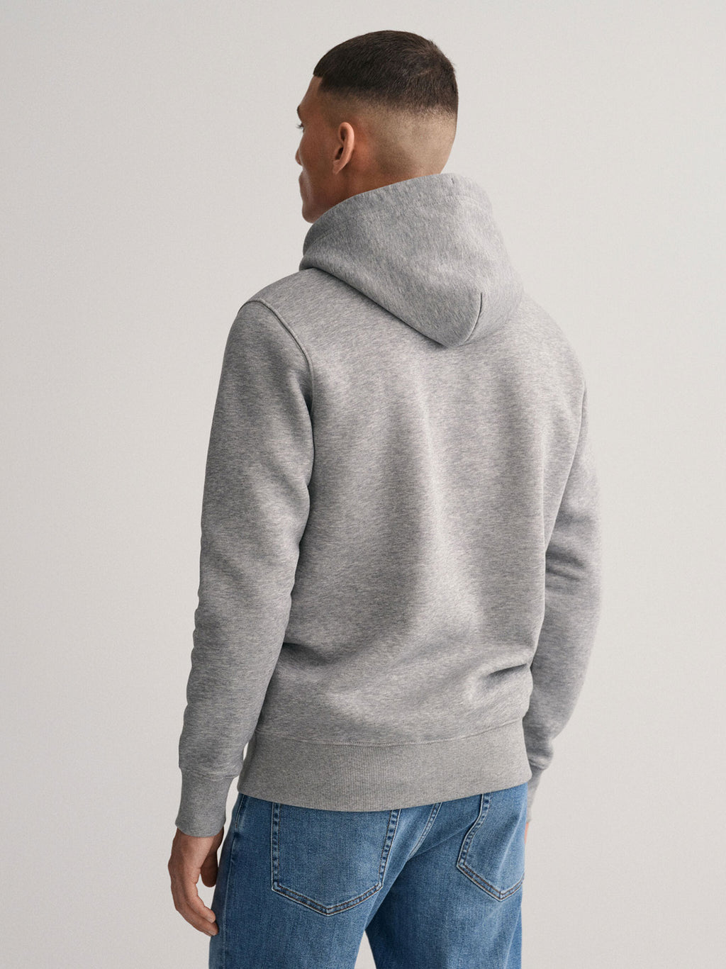 Mens Grey Melange Shield Hoodie
